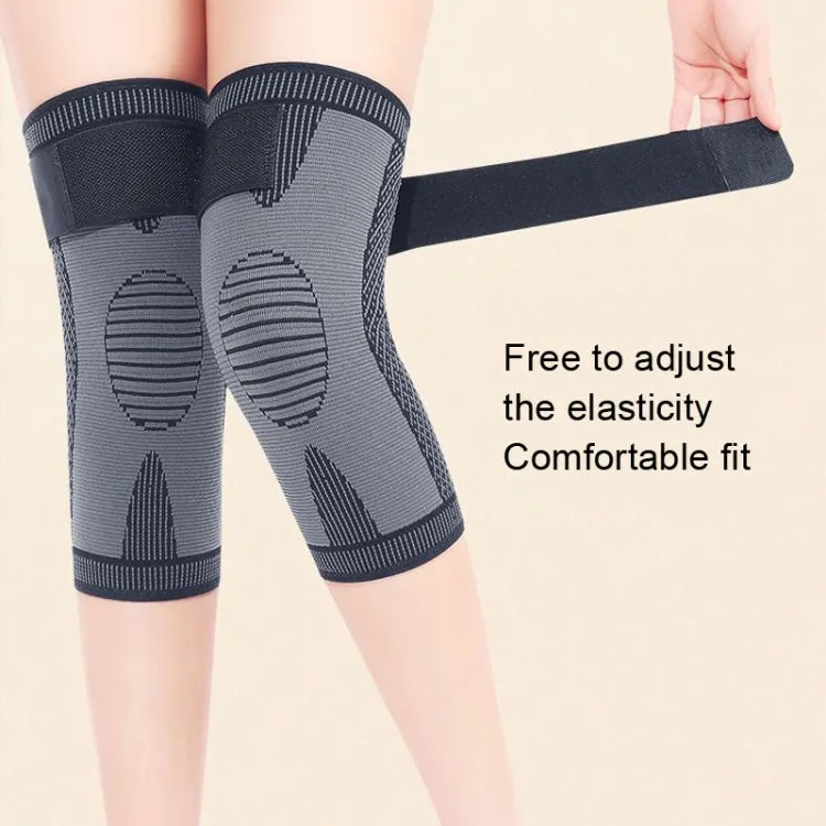 1 Pair Strap Compression Knee Pads Anti-Cold and Anti-Slip Pads, Style: Mugwort XL