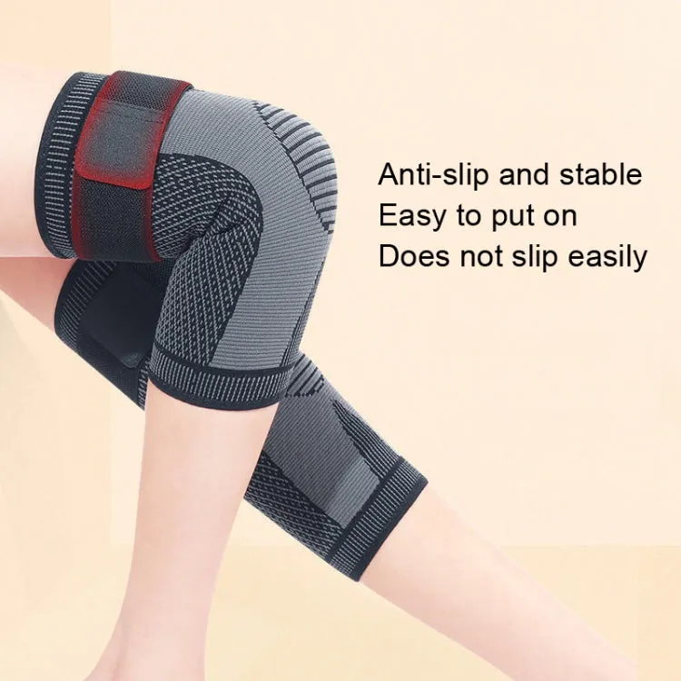 1 Pair Strap Compression Knee Pads Anti-Cold and Anti-Slip Pads, Style: Mugwort XL
