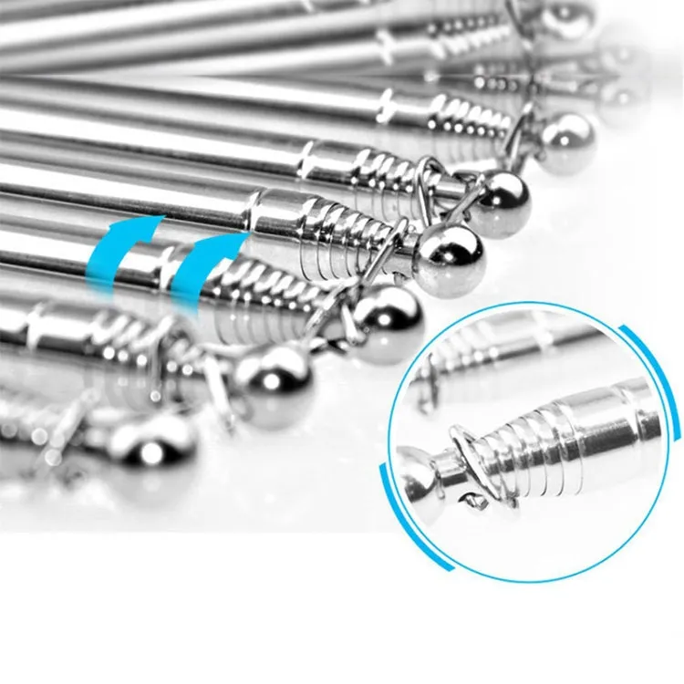 1.6M 7 Knots Telescopic Stainless Steel Rubber Sleeve Teaching Stick Guide Signal Flag, Random Color Delivery