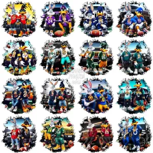32 Cartoon BUGS Car Gangster Football Designs Bundle PNG