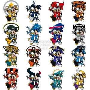 32 Cartoon MINNIE Football Designs Bundle PNG