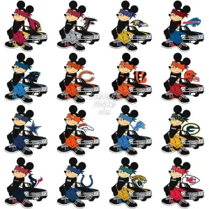 32 Gangster Mouse Cartoon Football Teams Designs Bundle PNG AI