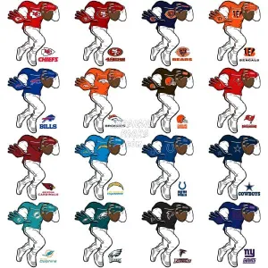 32 Headless Player Football Teams Designs Bundle PNG
