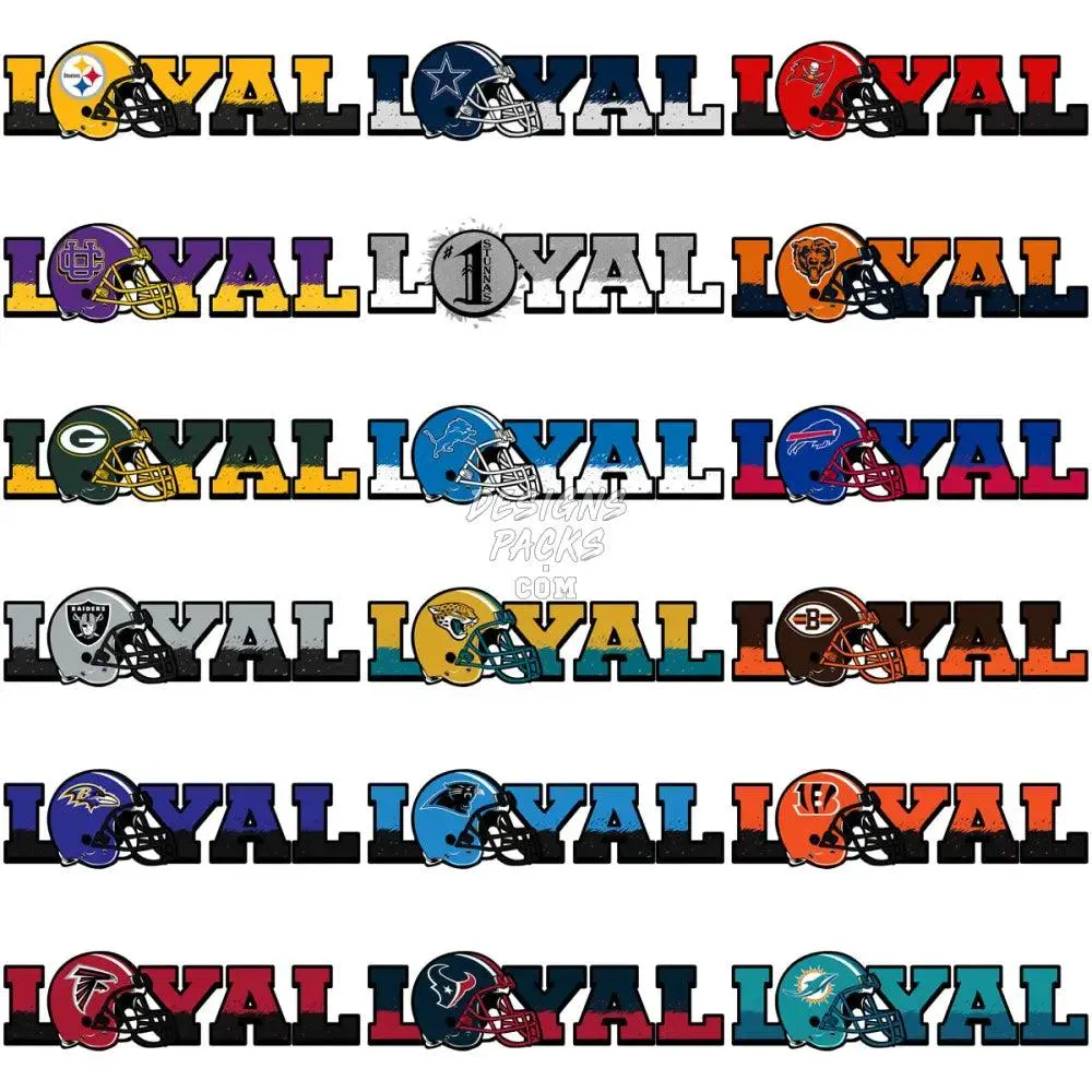 32 Loyal Football Teams Designs Bundle PNG