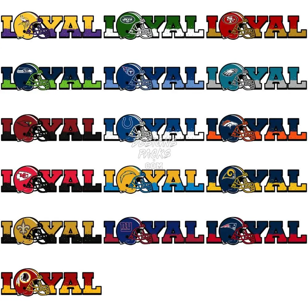 32 Loyal Football Teams Designs Bundle PNG