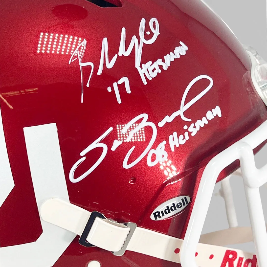 5 Heisman Winners Signed Heisman Inscription Oklahoma Sooners Authentic Speed Full-Size Football Helmet (JSA)
