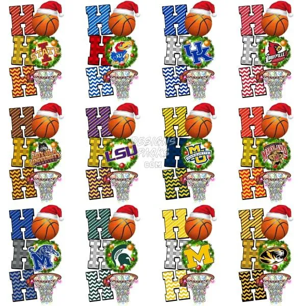 66 NCAA College Basketball Teams Christmas Designs Bundle PNG