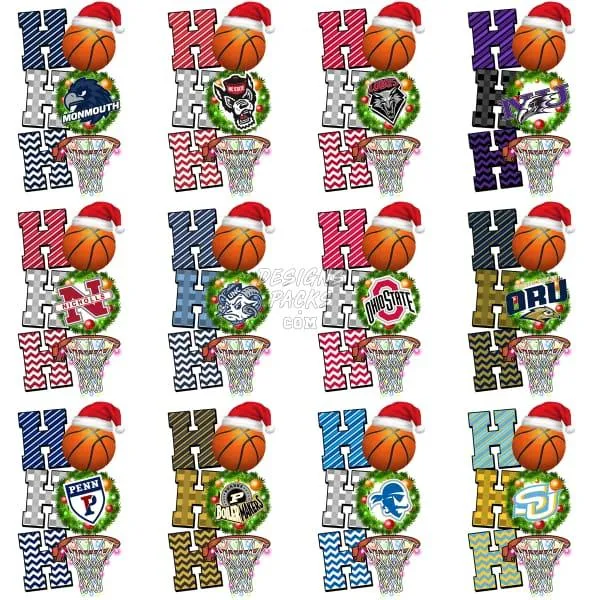 66 NCAA College Basketball Teams Christmas Designs Bundle PNG