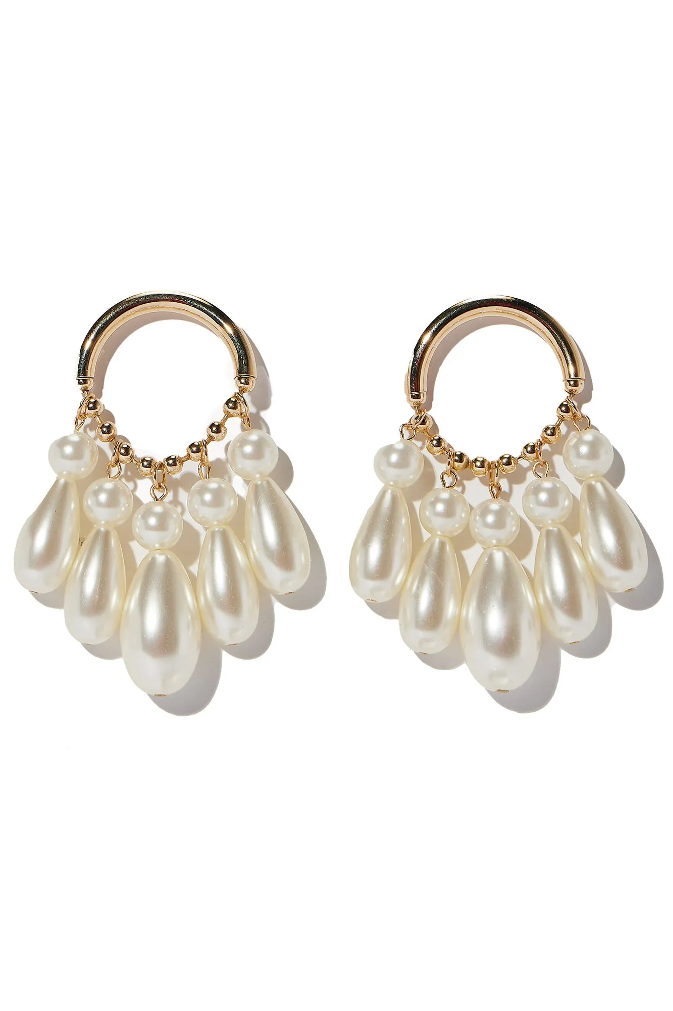 Abstracted Gems Drop Earrings - Gold