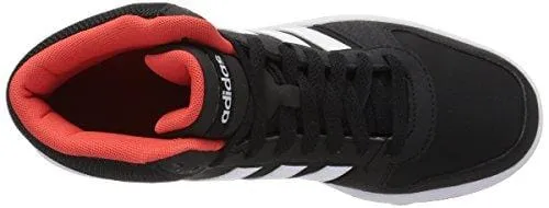 adidas Unisex Hoops 2.0 Basketball Shoe, Black/White/red, 2.5 M US Little Kid