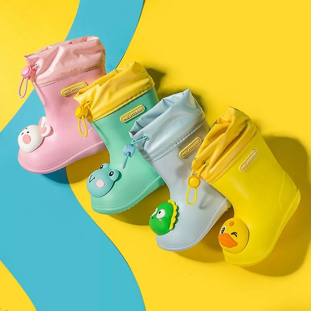 Blue 170Children's Cartoon Pvc Rubber Waterproof Rain Boots Fashion Classic Baby Water Shoes Rabbit Frog Dolls Boys Girls