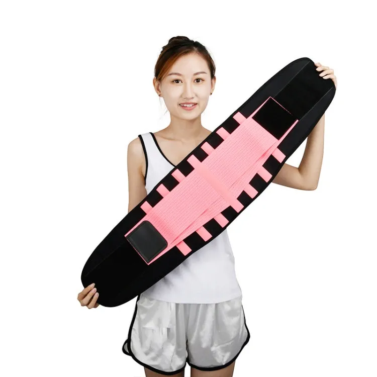 Breathable Mesh Warm Waist Belt Reinforced Steel Plate Support Sports Waist Belt, Specification: XXL(Pink)
