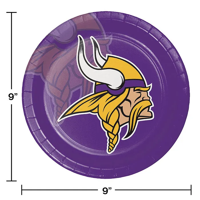 Bulk Minnesota Vikings Paper Dinner Plates (96 per Case)