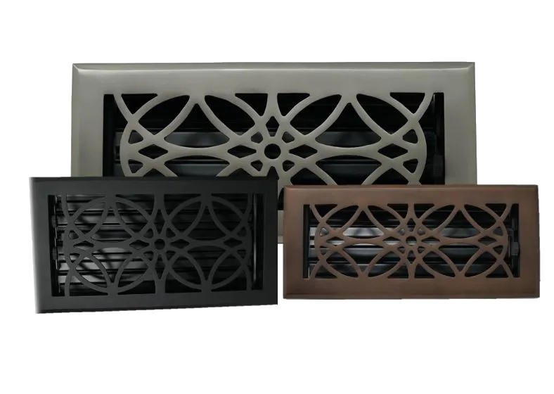 Cast Brass Empire Vent Cover - Brushed Nickel