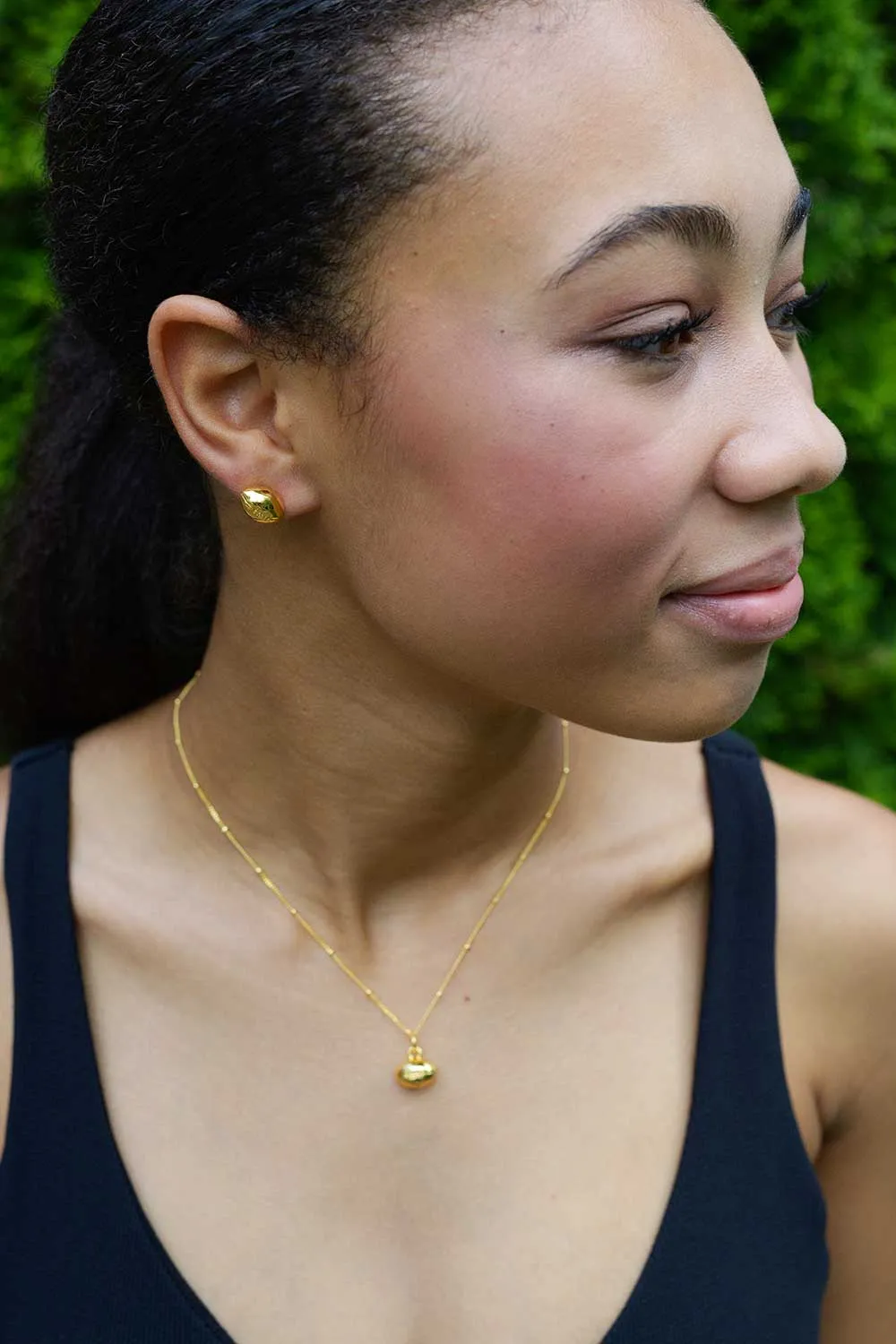 CC Sport Gold Football Charm Necklace