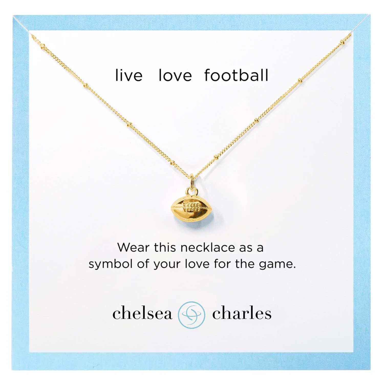 CC Sport Gold Football Charm Necklace