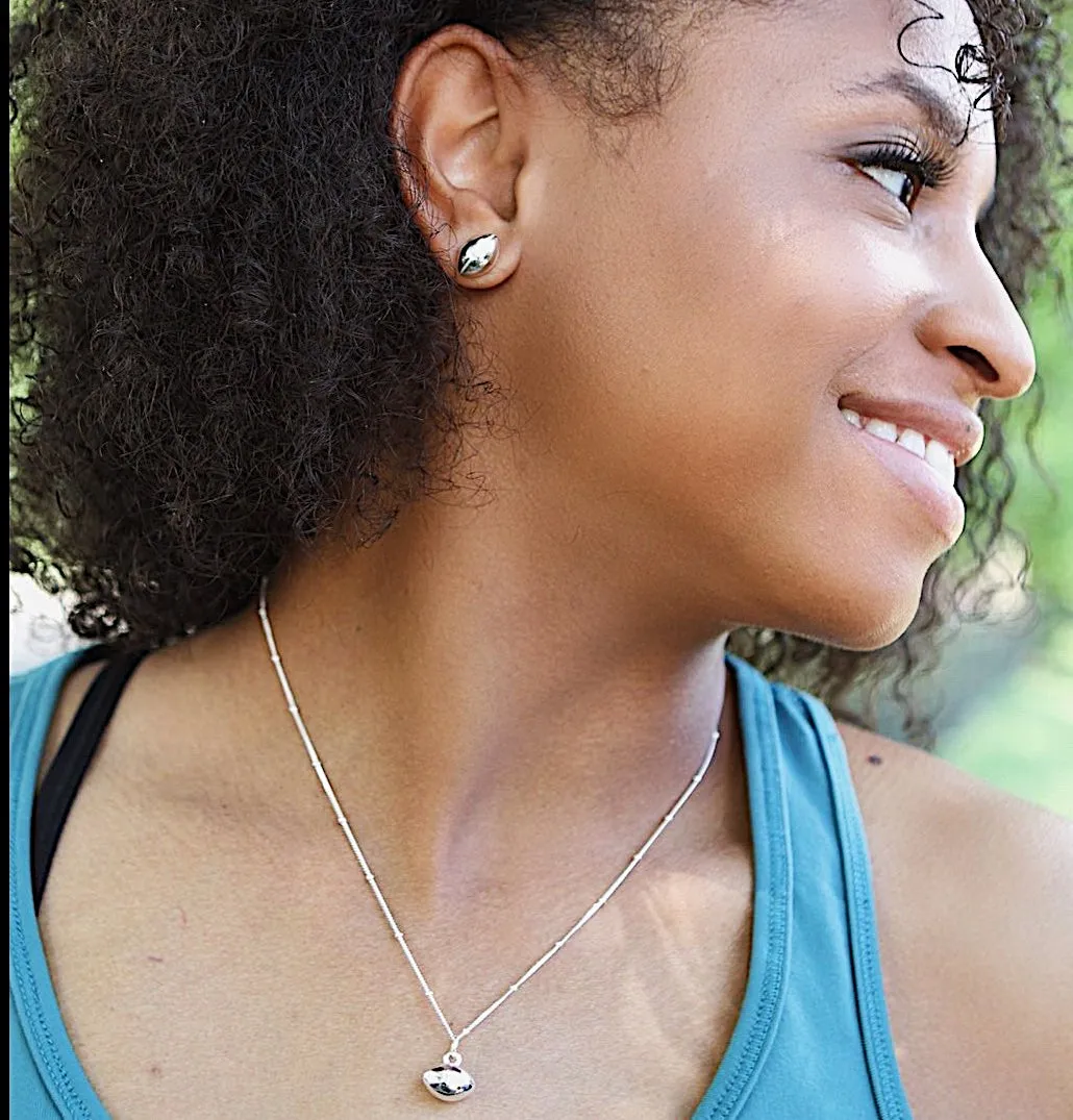 CC Sport Silver Football Earrings