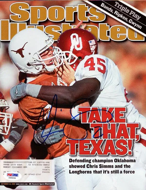 Chris Simms Autographed Sports Illustrated Magazine Texas Longhorns PSA/DNA #X65634