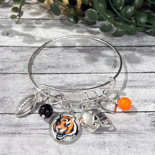 Cincinnati Bengals Silver Charm Bracelet
