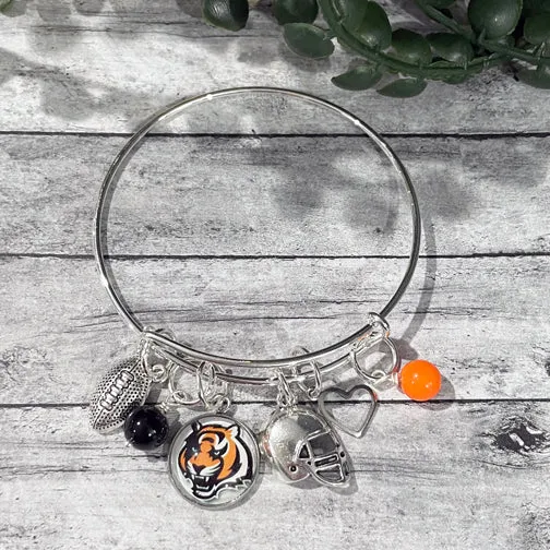 Cincinnati Bengals Silver Charm Bracelet