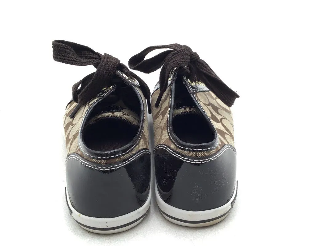 Coach Women's Brodi A1002 Beige Signature Print Athletic Shoes - Size 7.5B