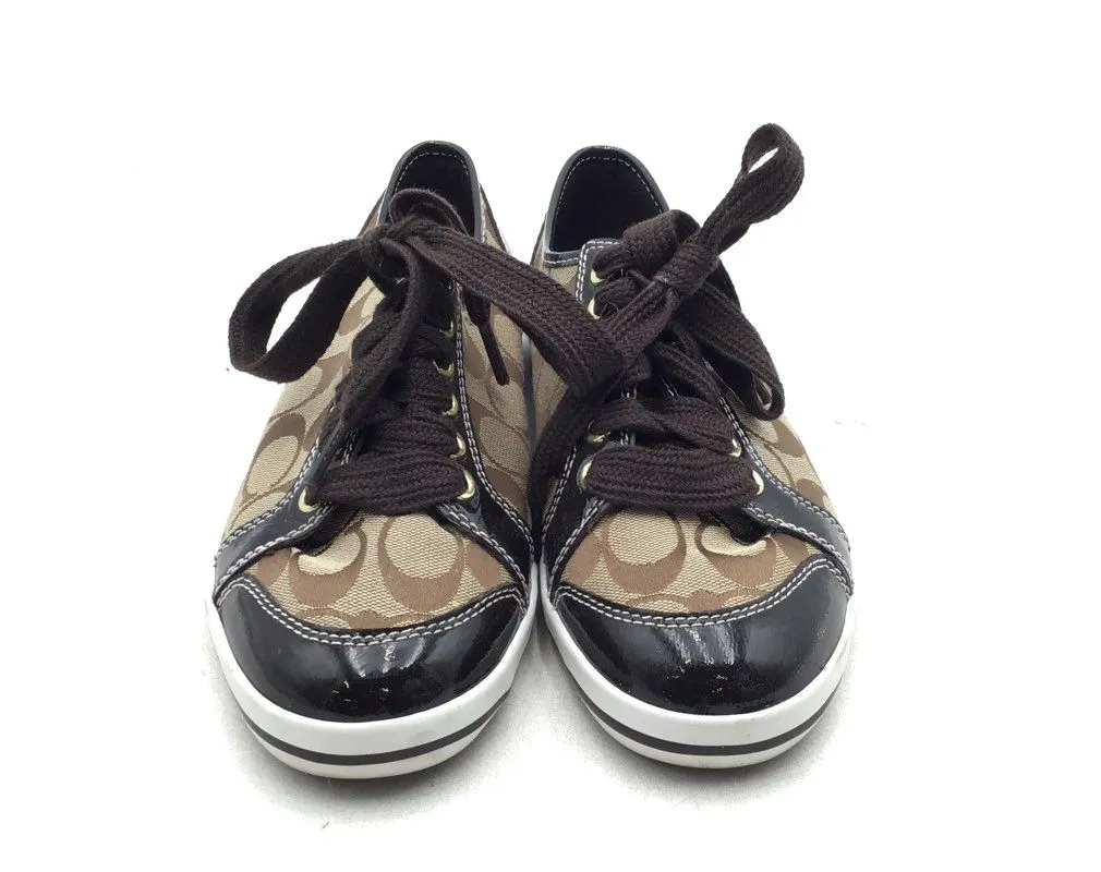 Coach Women's Brodi A1002 Beige Signature Print Athletic Shoes - Size 7.5B