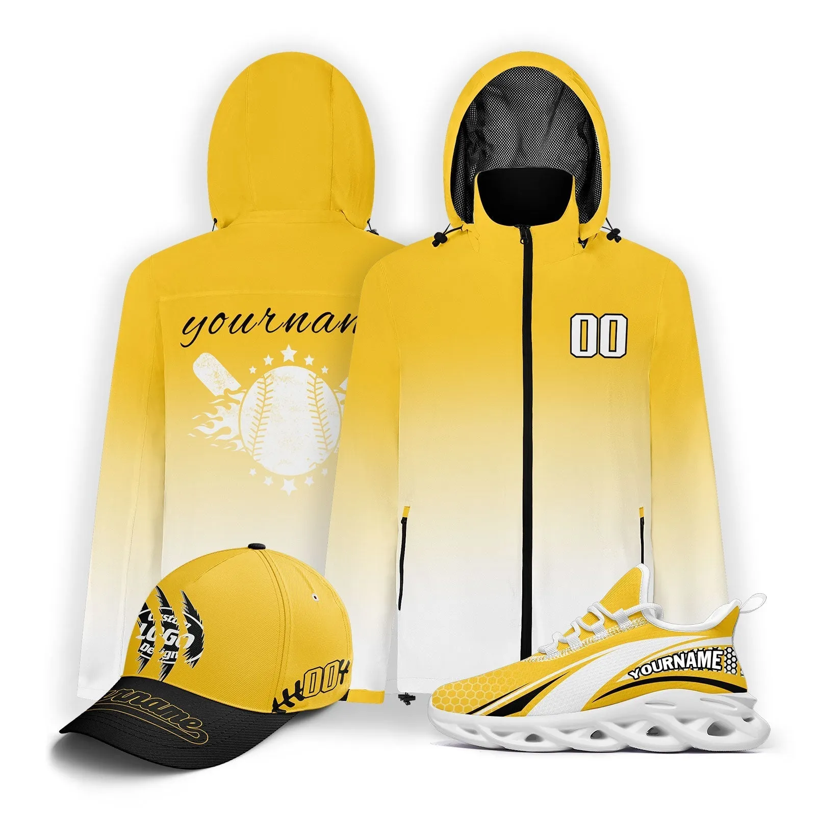 Custom Baseball Outerwear Hat and Shoes Combo Offer Personalized Combo ZH-E025023-22