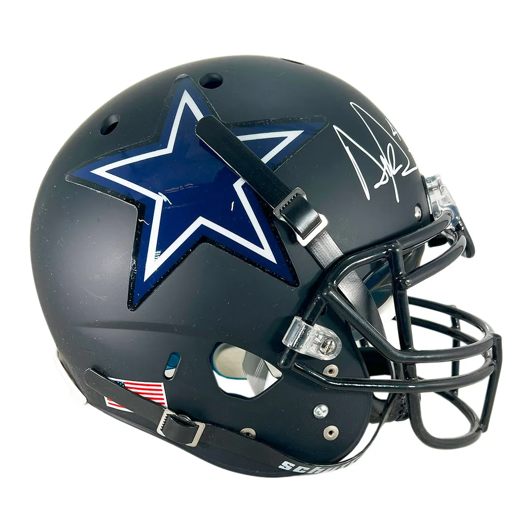 Dak Prescott Signed Dallas Cowboys Authentic Flat Black Full-Size Schutt Football Helmet (JSA)