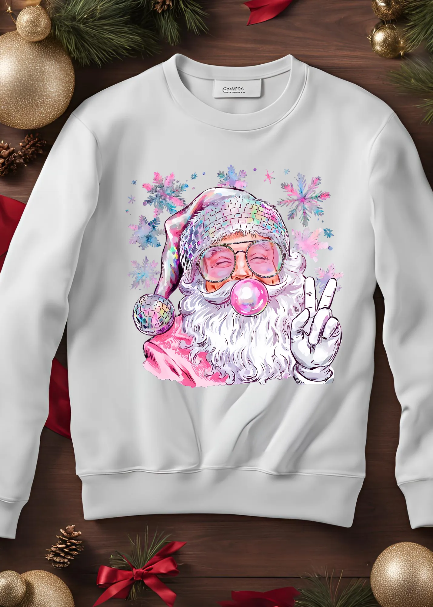 Disco Santa Graphic Pullover