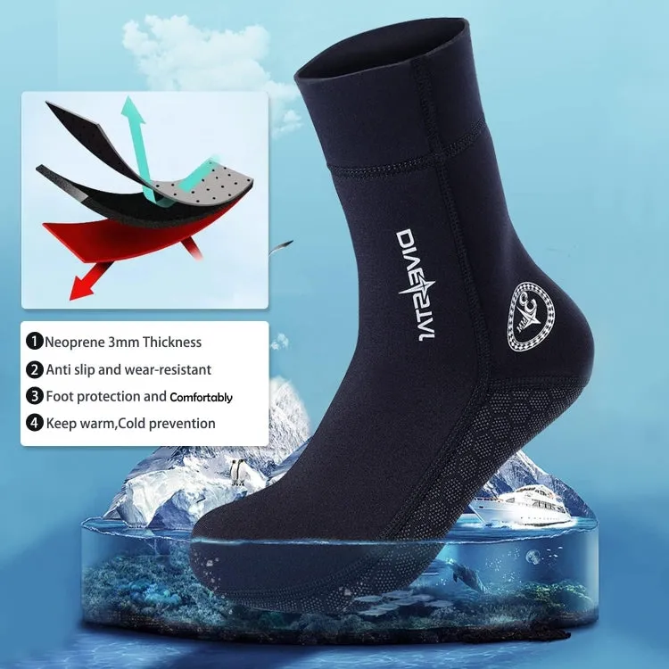 DIVESTAR Diving Neoprene Socks For Men Women Scuba Booties, Spec: 5mm Black(XXL 45-46)