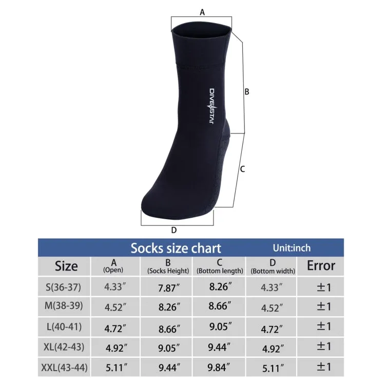 DIVESTAR Diving Neoprene Socks For Men Women Scuba Booties, Spec: 5mm Black(XXL 45-46)
