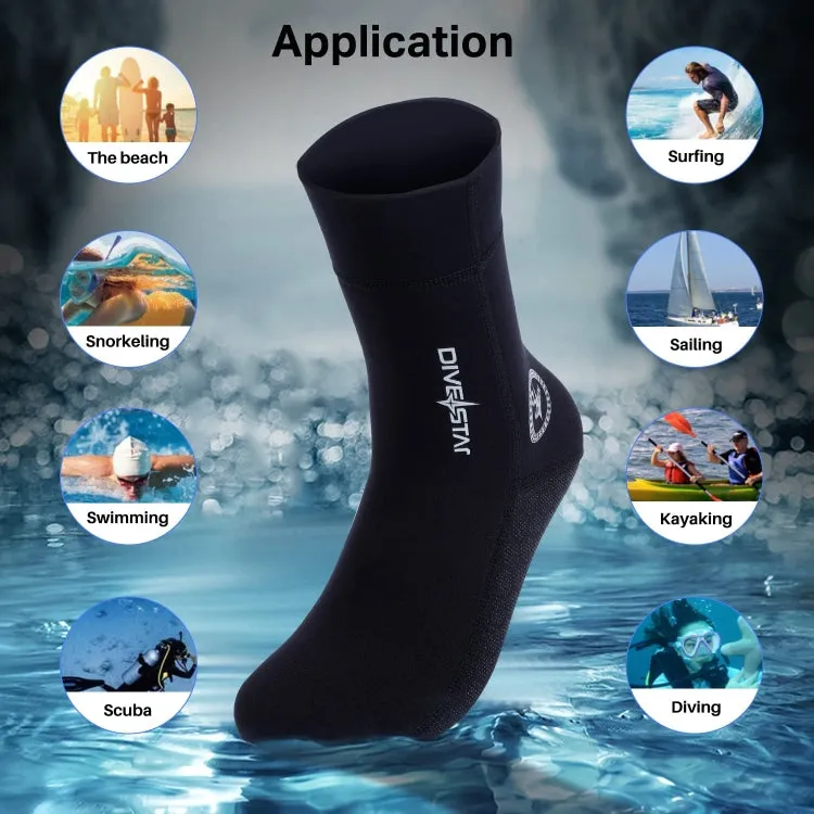 DIVESTAR Diving Neoprene Socks For Men Women Scuba Booties, Spec: 5mm Black(XXL 45-46)