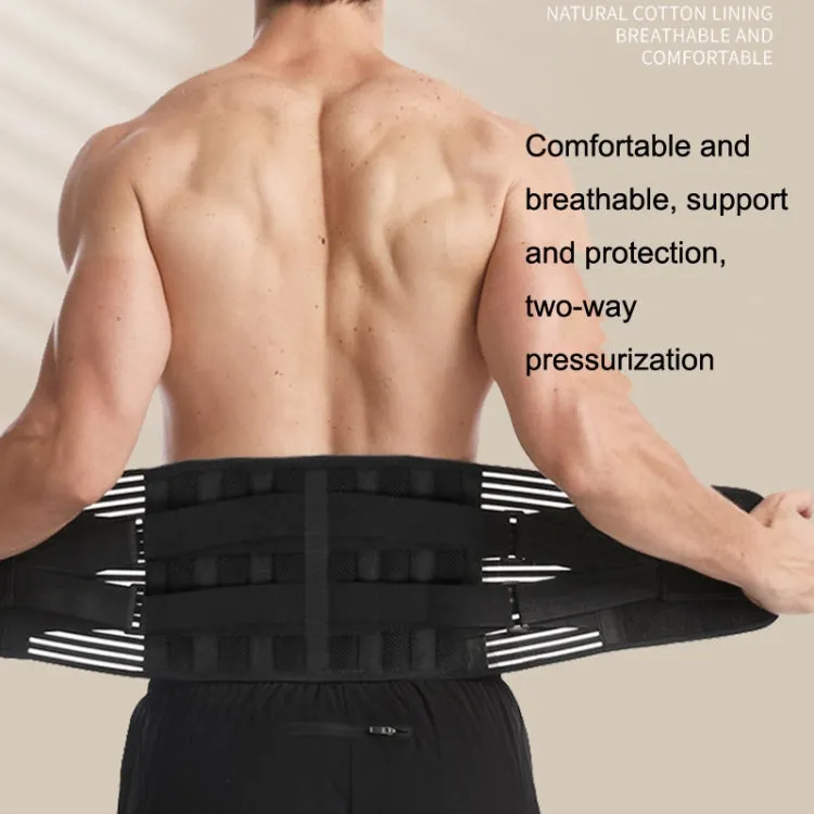 Elastic Double Compression Waist Support Fitness Mesh Breathable Sports Weightlifting Belt S(Black)
