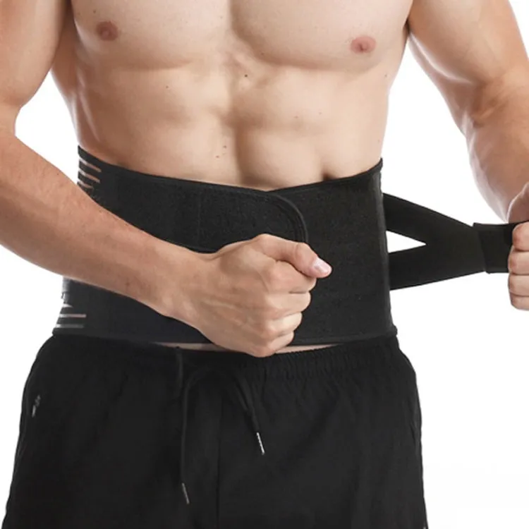 Elastic Double Compression Waist Support Fitness Mesh Breathable Sports Weightlifting Belt S(Black)