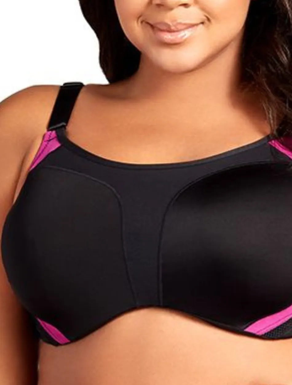 Elila Microfiber Underwire Sports Bra, Black Fuchsia | Black Fuchsia Elila Sports Bras