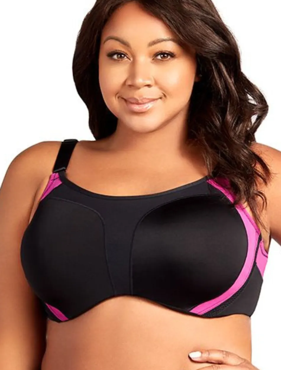 Elila Microfiber Underwire Sports Bra, Black Fuchsia | Black Fuchsia Elila Sports Bras