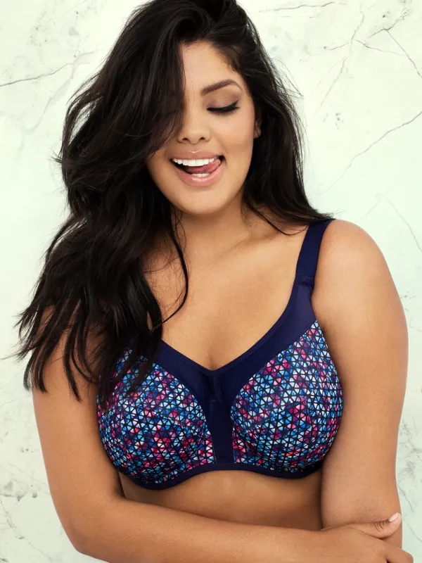 Energise Sports Bra Underwired Navy Geo Blue - Elomi