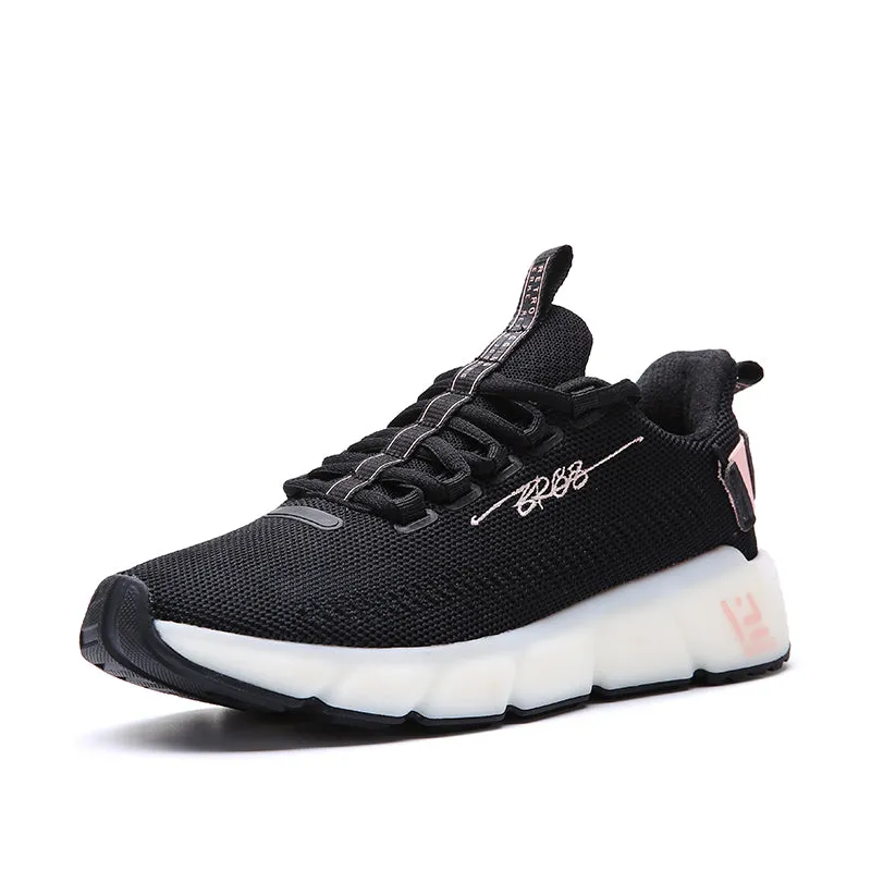 Erke Jogging Shoes Women Running Black/Mineral Pink 12120120402-003