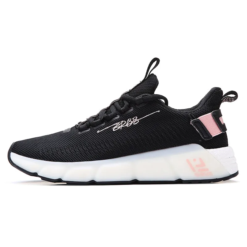 Erke Jogging Shoes Women Running Black/Mineral Pink 12120120402-003