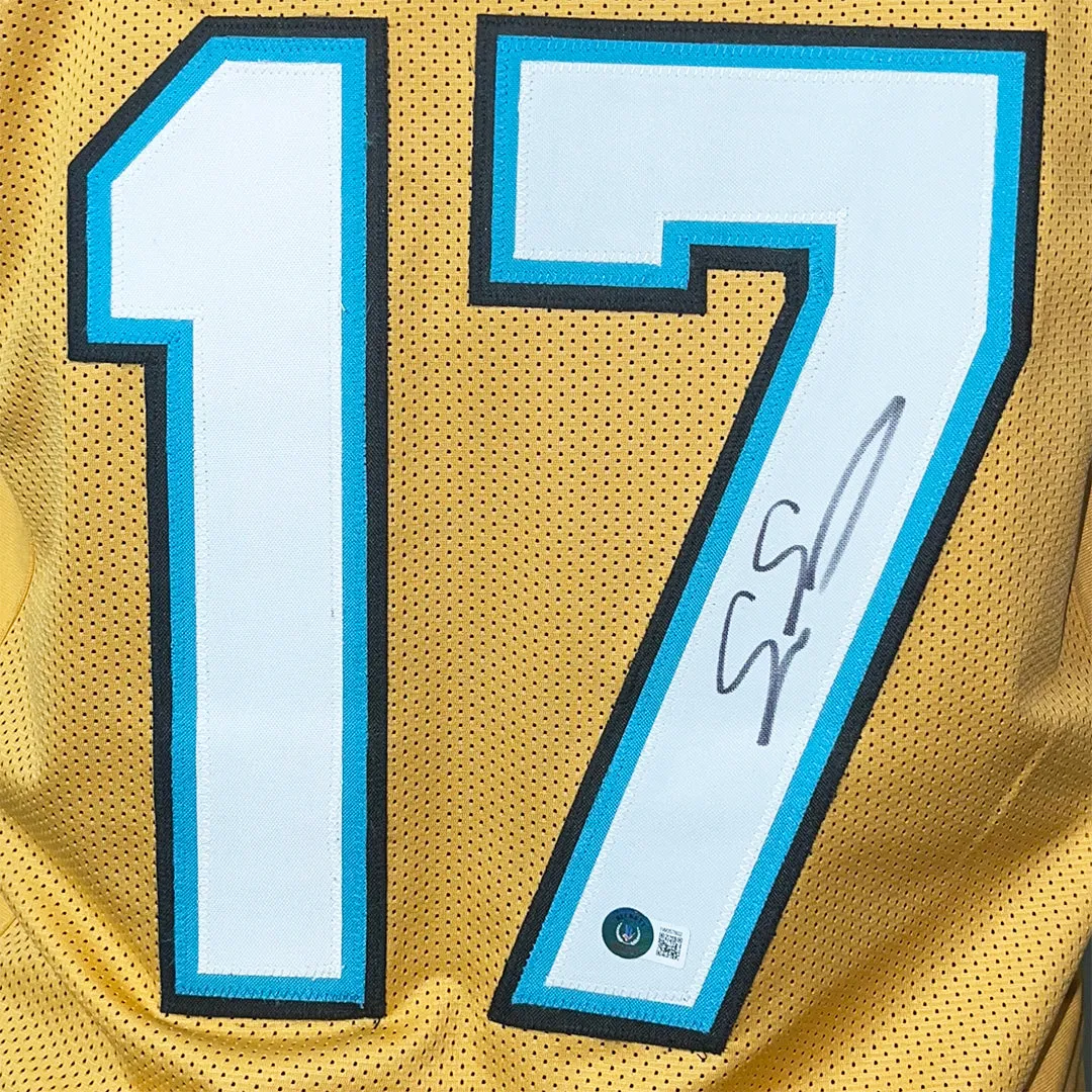 Evan Engram Signed Jacksonville Gold Football Jersey (Beckett)