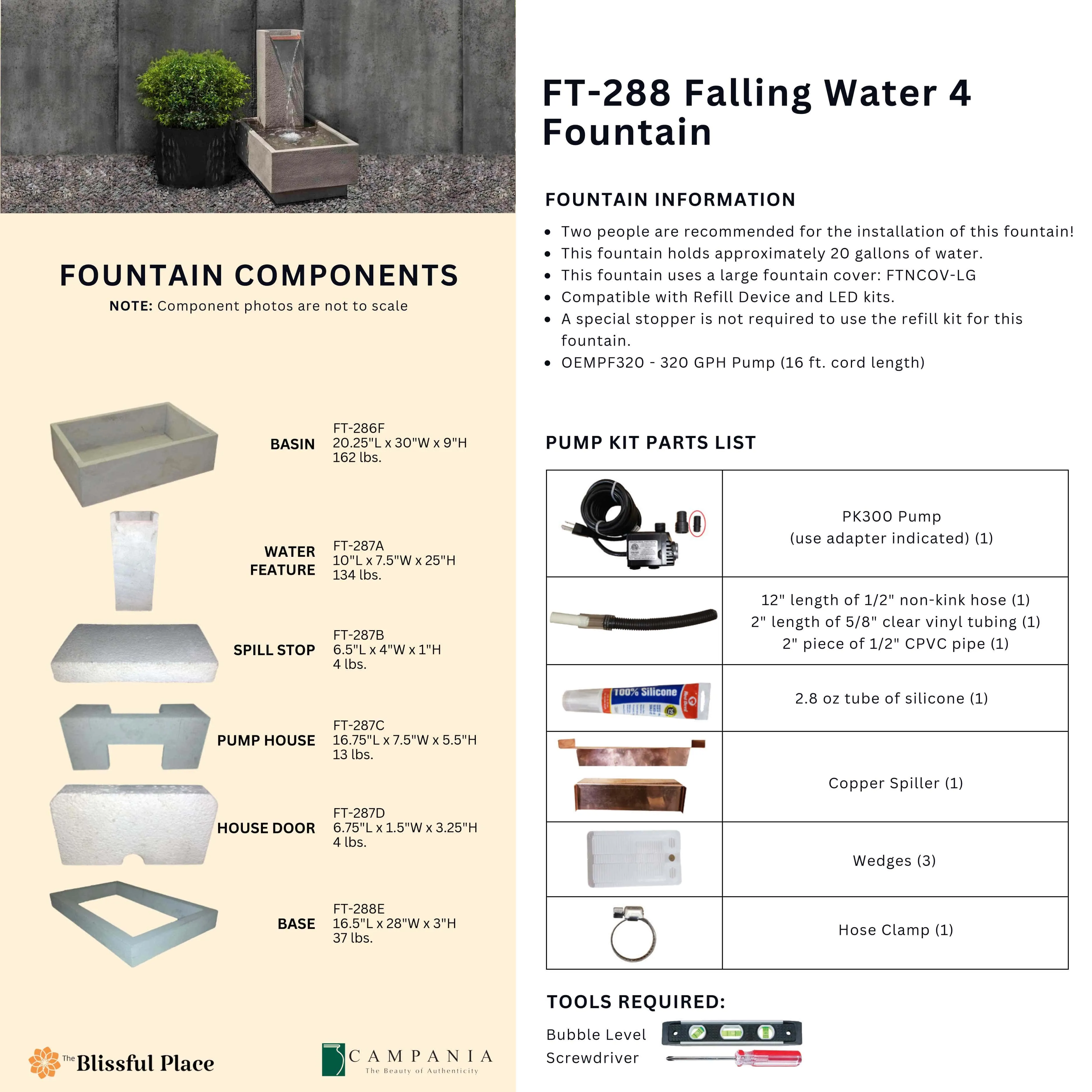 Falling Water 4 Fountain Campania International