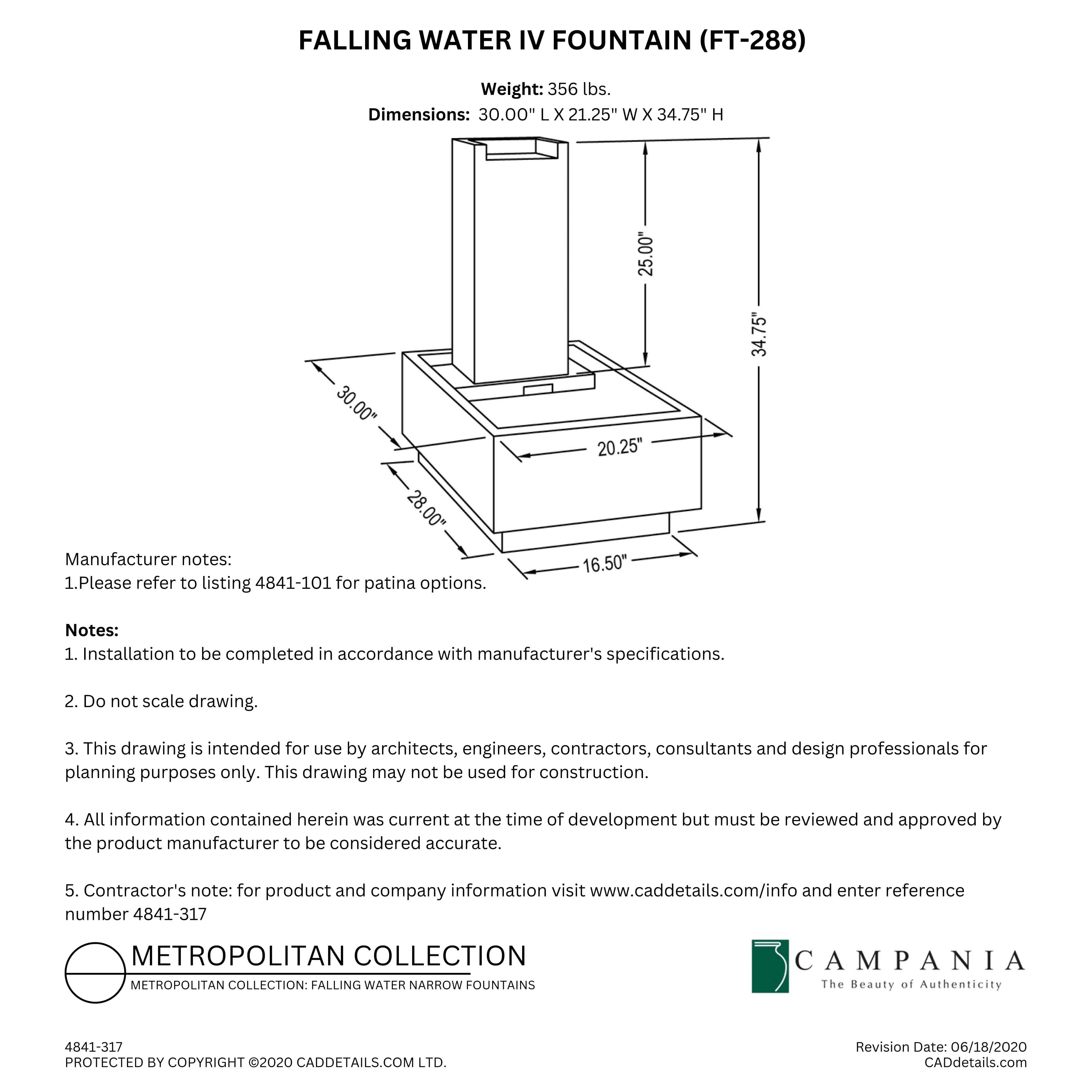 Falling Water 4 Fountain Campania International