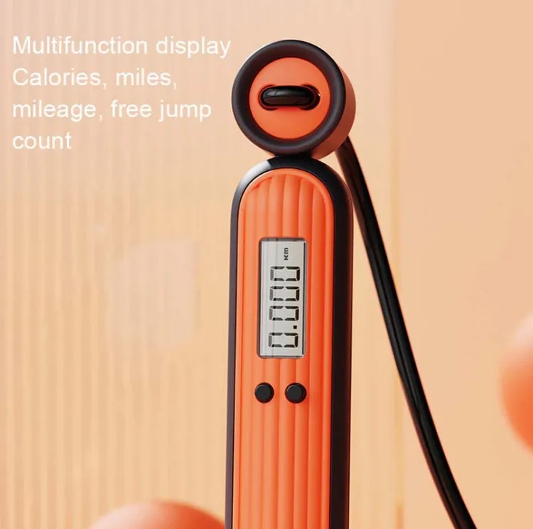 Fitness Sport Intelligent Electronic Counting Skipping Rope, Style: Long Rope (Orange)