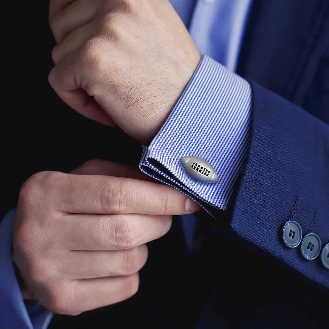 Football Fan Brushed Sterling Cufflinks