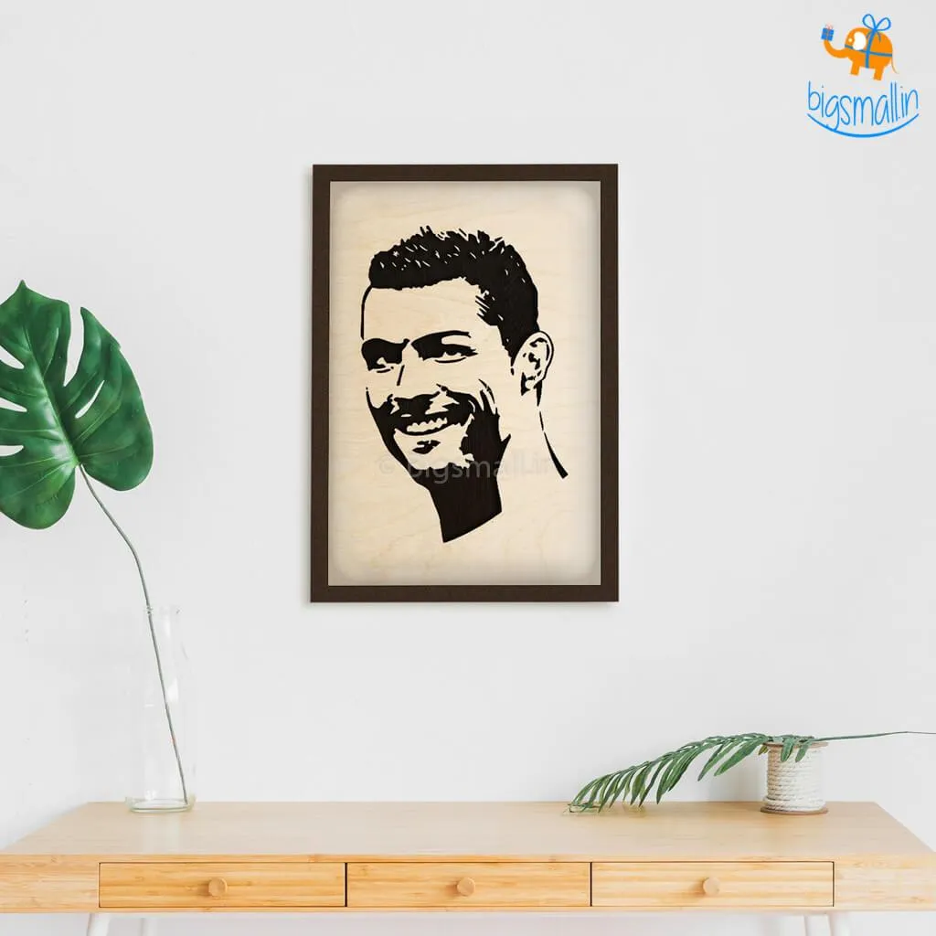 Footballer Engraved Wooden Frame (19 x 13 inches)