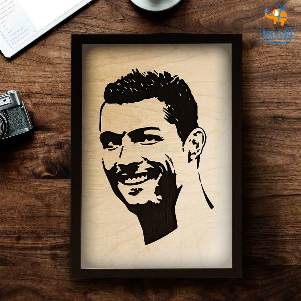 Footballer Engraved Wooden Frame (19 x 13 inches)