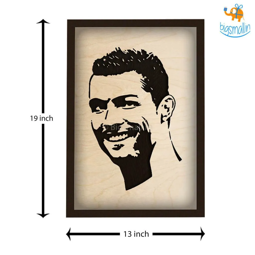Footballer Engraved Wooden Frame (19 x 13 inches)