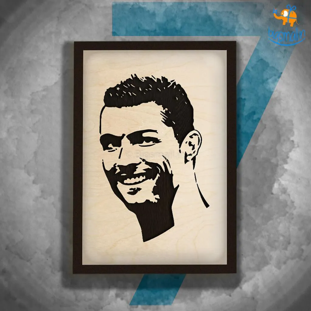 Footballer Engraved Wooden Frame (19 x 13 inches)