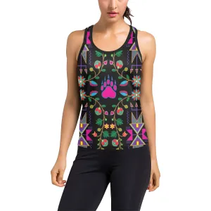 Geometric Floral Fall-Black Women's Racerback Tank Top