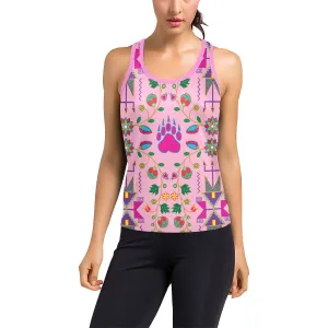 Geometric Floral Fall-Sunset Women's Racerback Tank Top